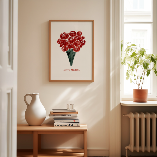 affiche aquarelle roses