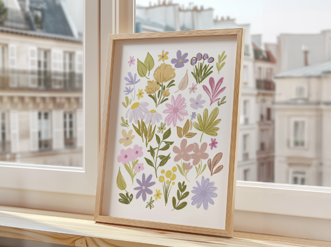 affiche de fleurs décoration