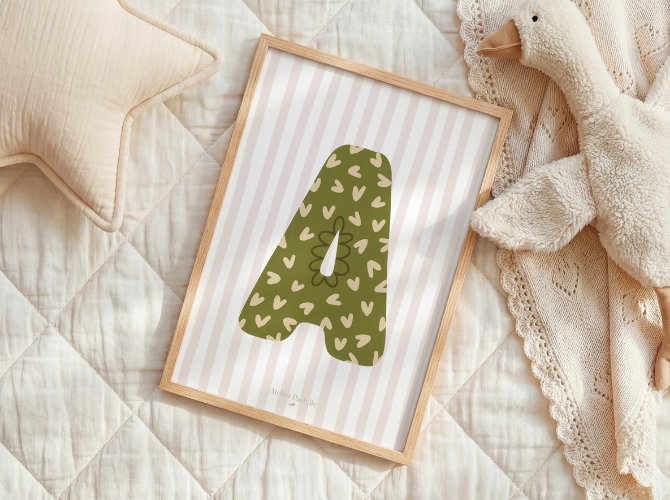 affiche initiales déco chambre enfant