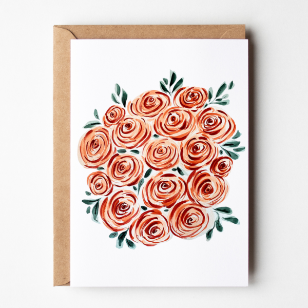 carte roses oranges