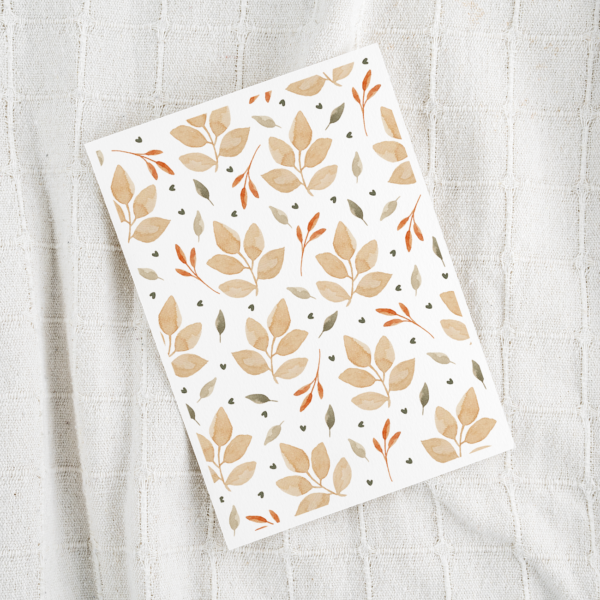 carte aquarelle feuilles