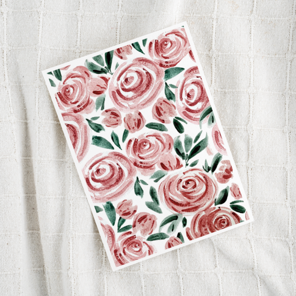 carte aquarelle roses
