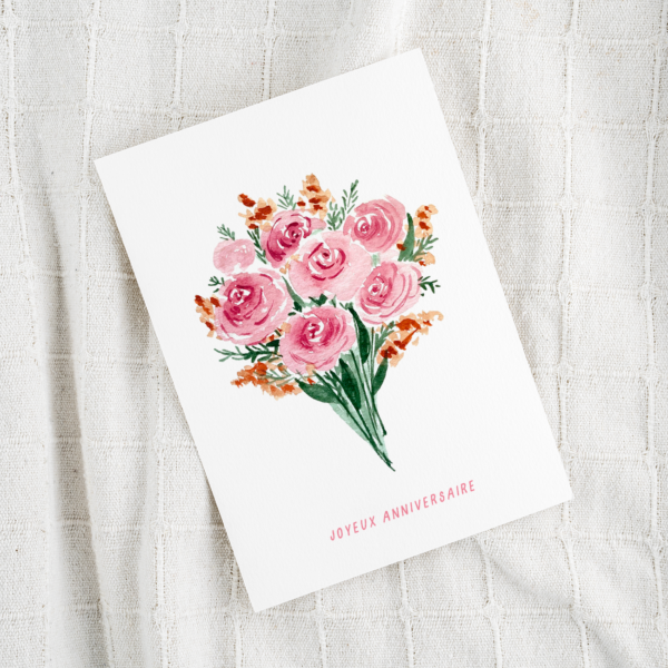 carte bouquet anniversaire