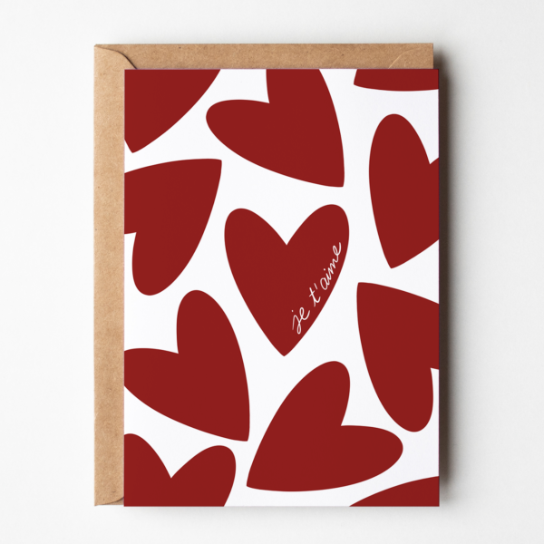 Carte coeurs Je t'Aime