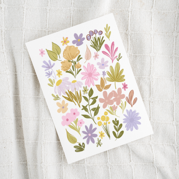 carte illustration fleurs