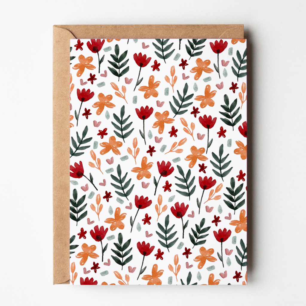 carte motif fleurs