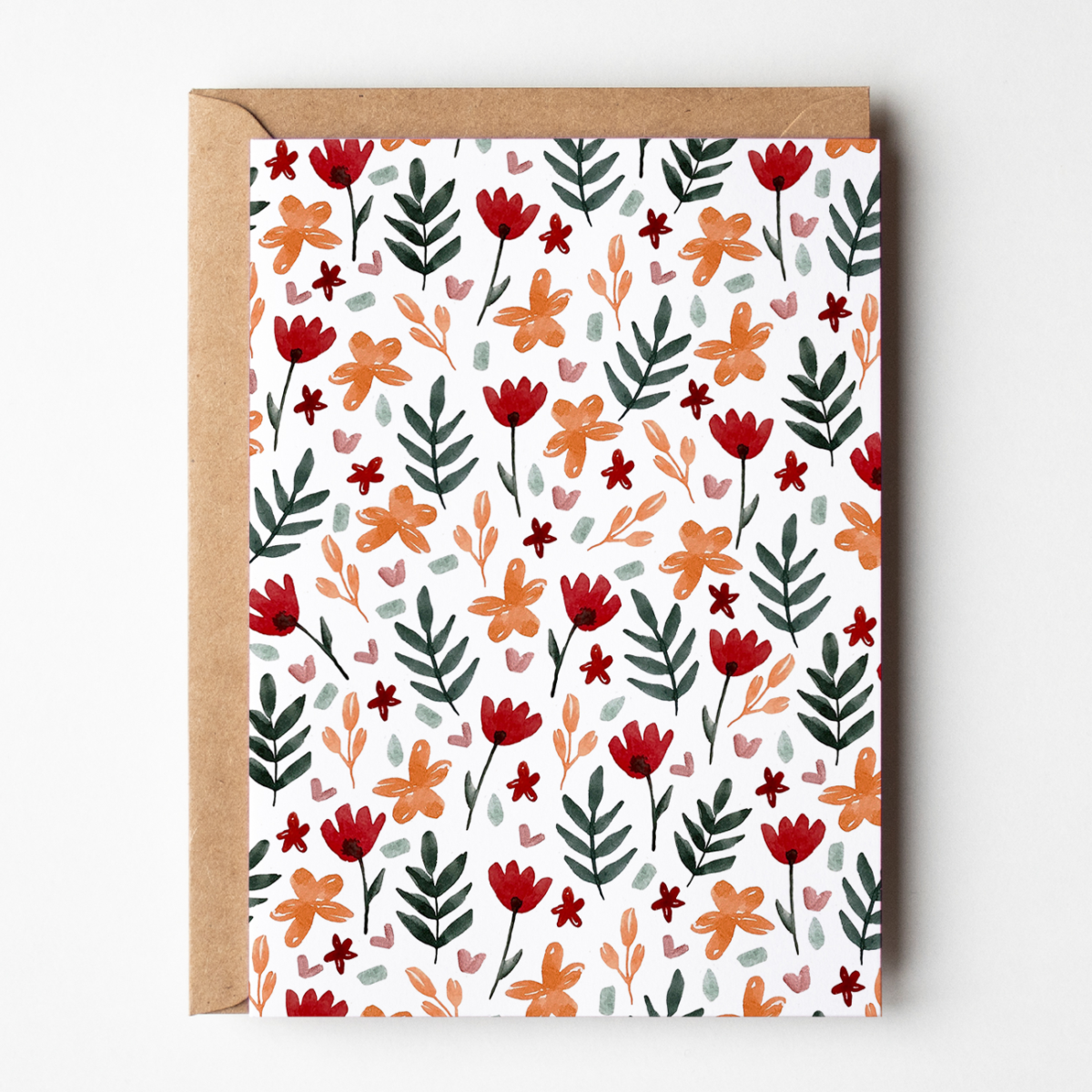 carte motif fleurs