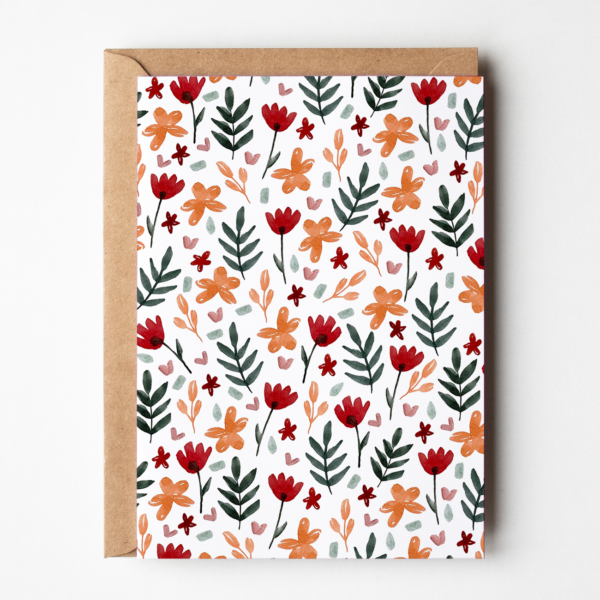 carte motif fleurs