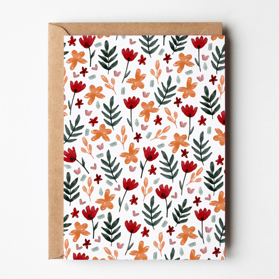 carte motif fleurs
