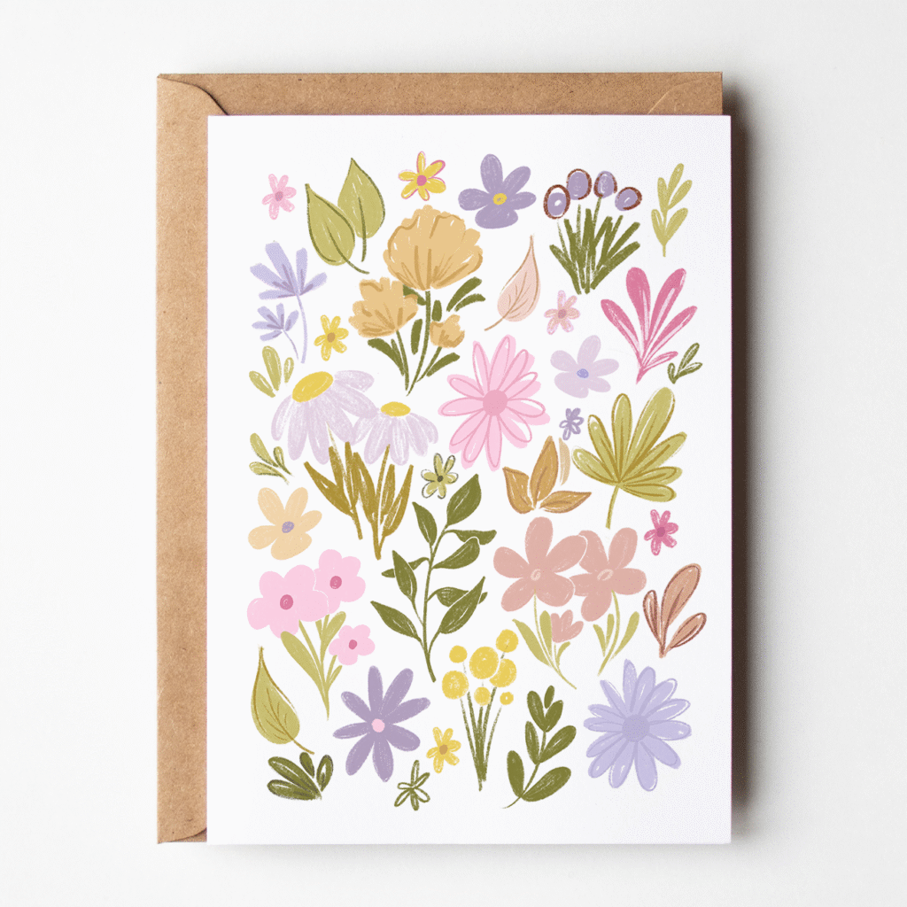 carte fleurs roses