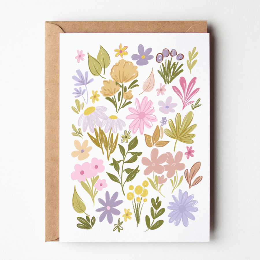 carte fleurs roses