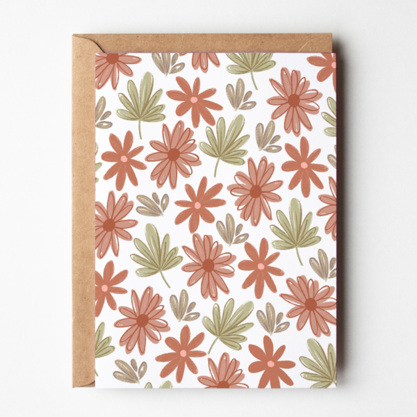 carte fleurs et feuilles