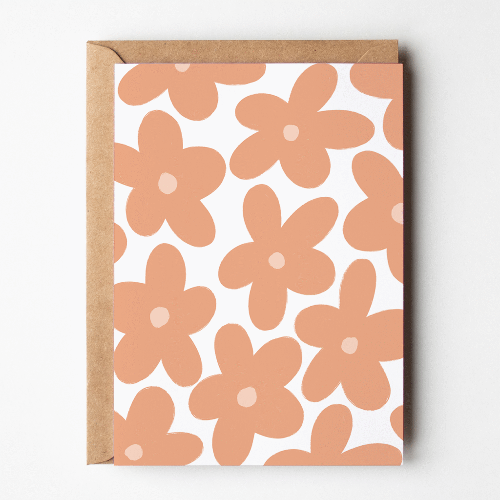carte motif fleurs