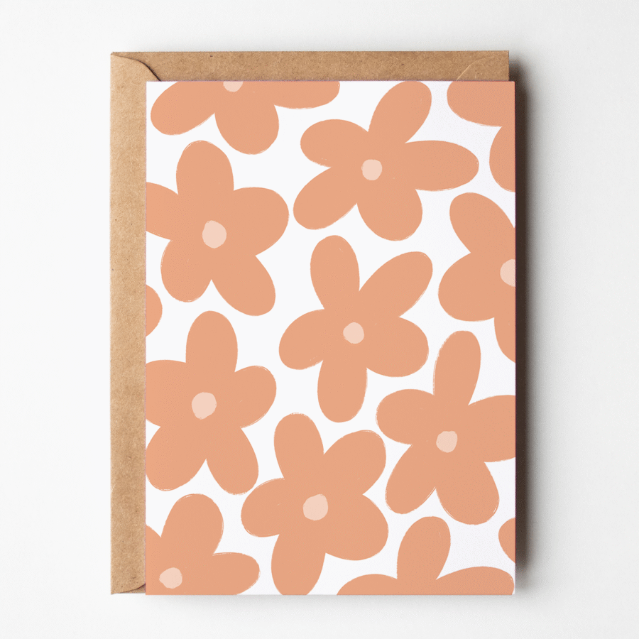 carte motif fleurs