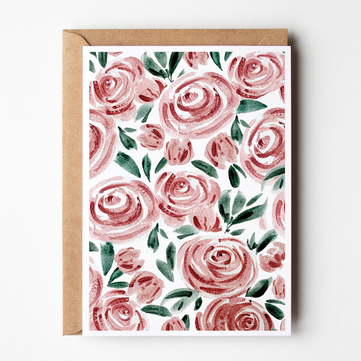 Carte aquarelle roses