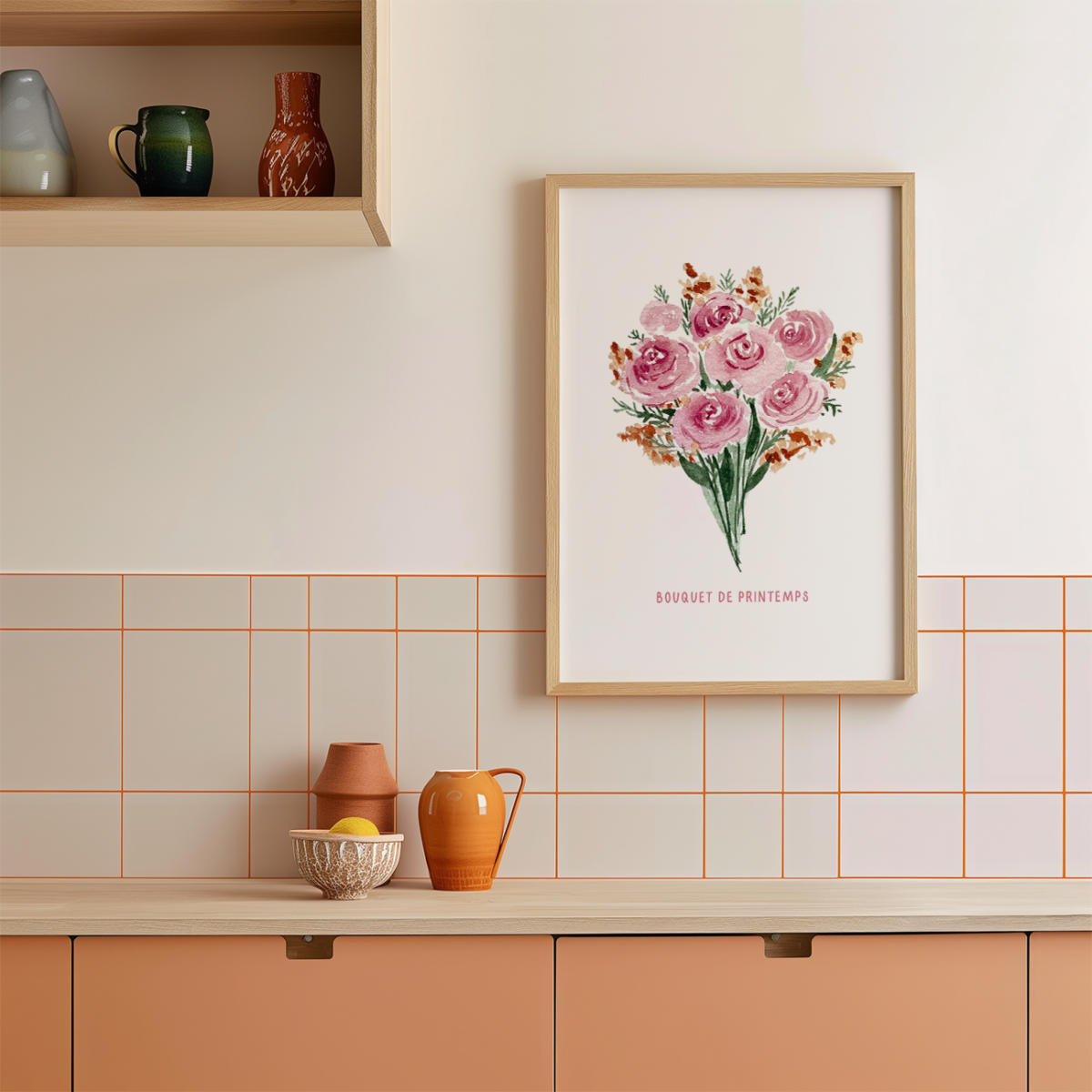 affiche aquarelle roses