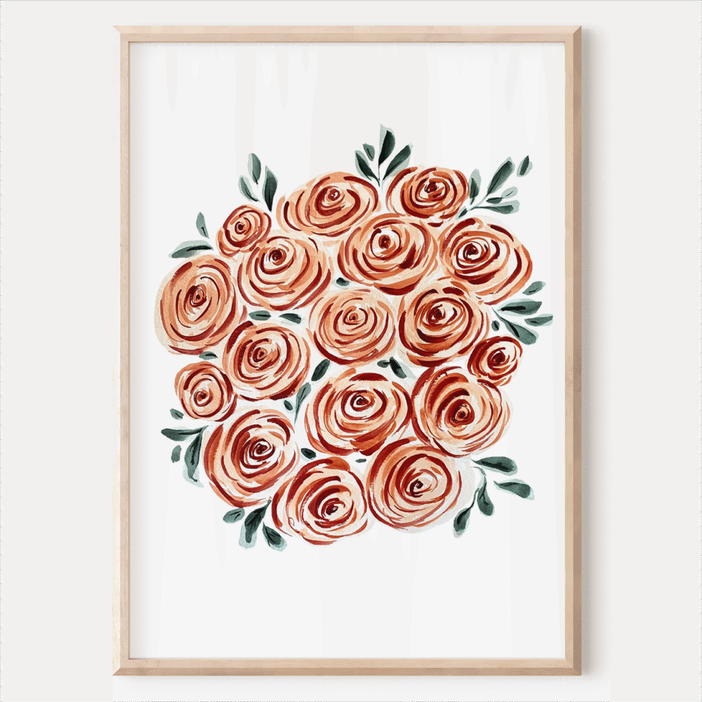affiche aquarelle roses