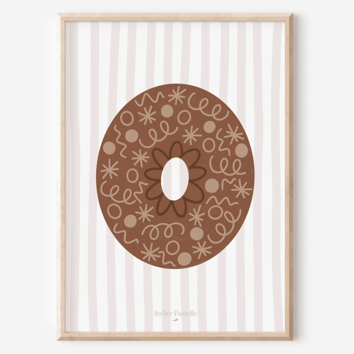 Affiche lettre O motif confettis marron - collection Les Petites Initiales