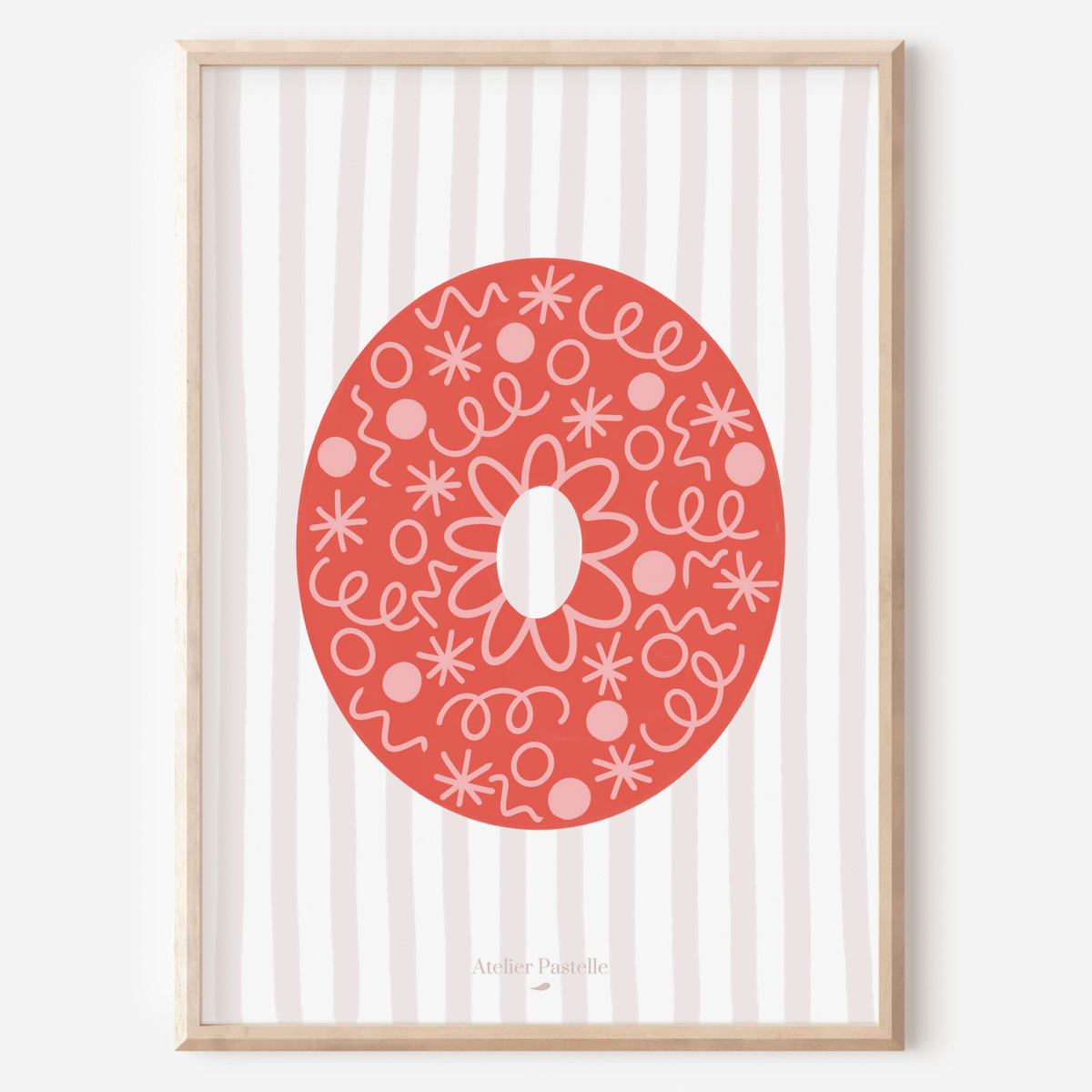 Affiche lettre O motif confettis rouge - collection Les Petites Initiales