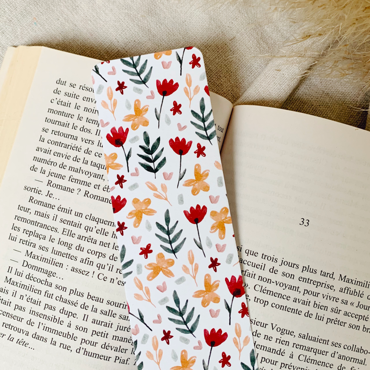 marque-page fleurs aquarelle