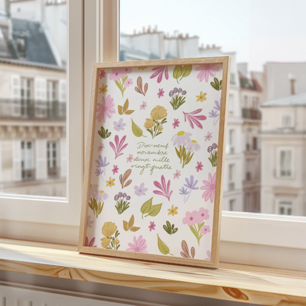 affiche personnalisée avec une date