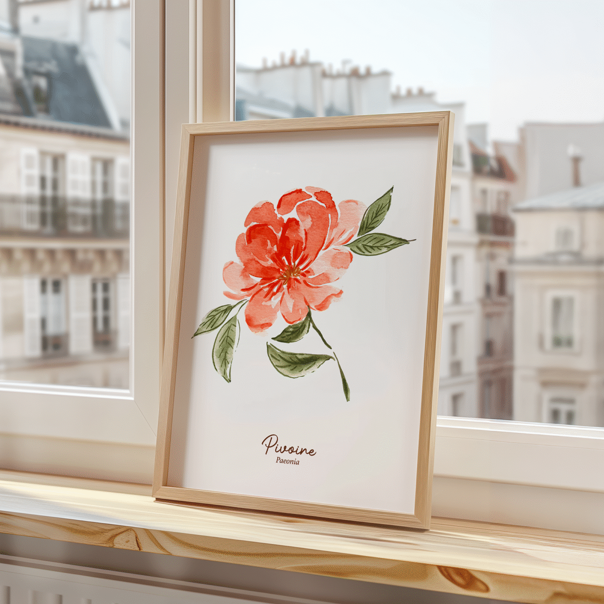 affiche de fleur pivoine
