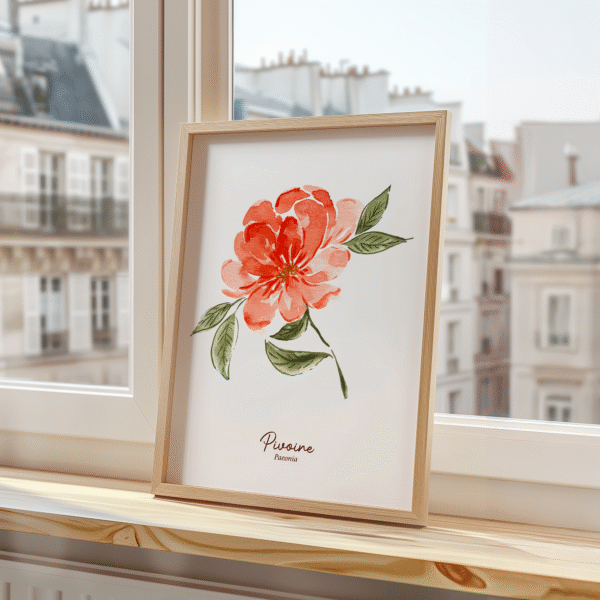 affiche de fleur pivoine