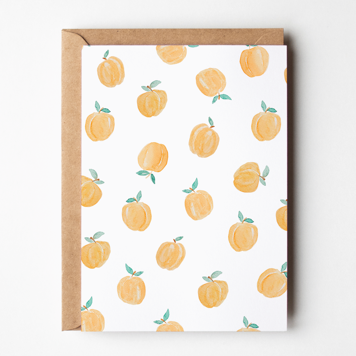 carte de pêches aquarelle