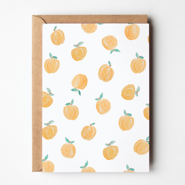 carte de pêches aquarelle