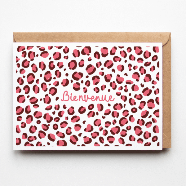 Carte naissance leopard bienvenue
