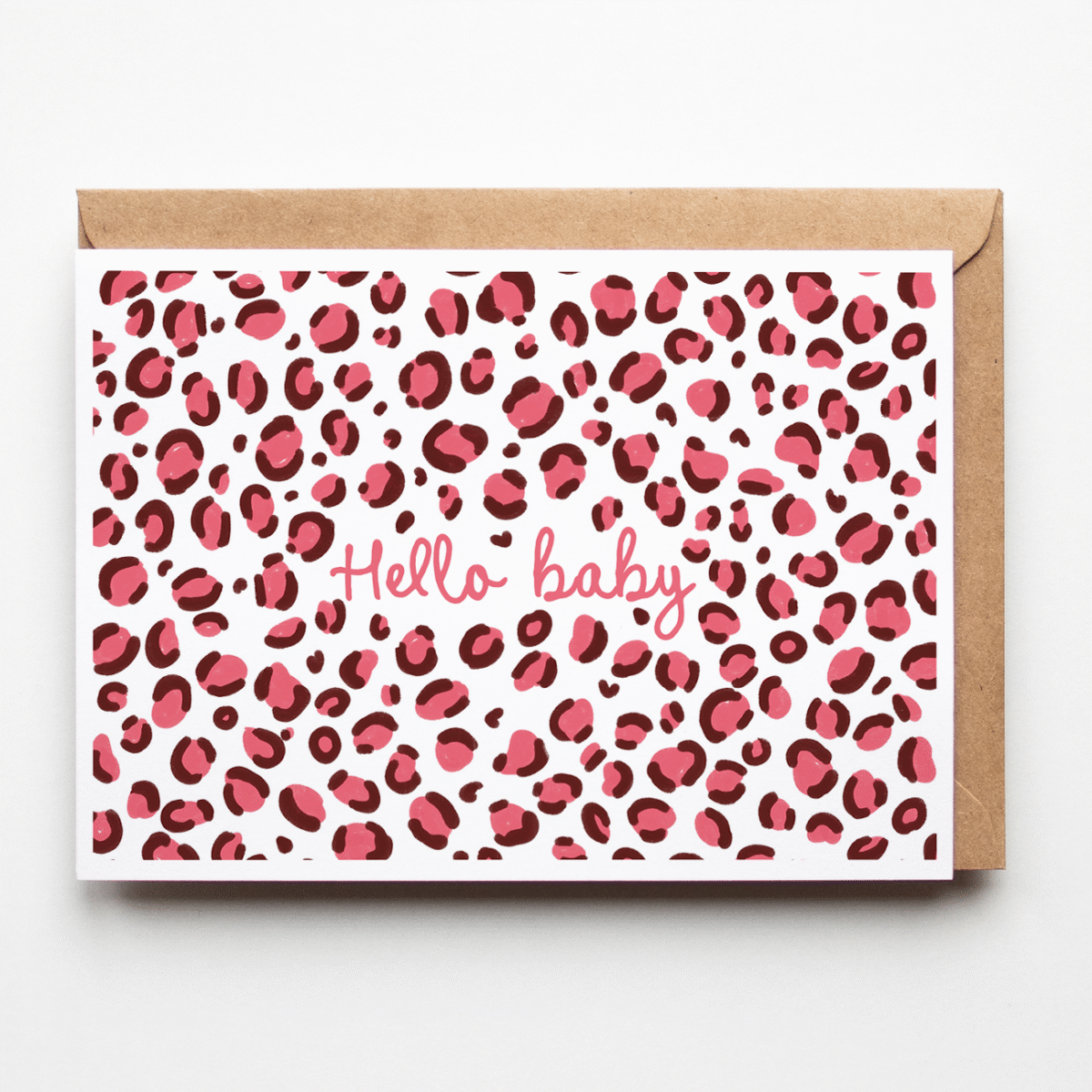Carte naissance leopard hello baby