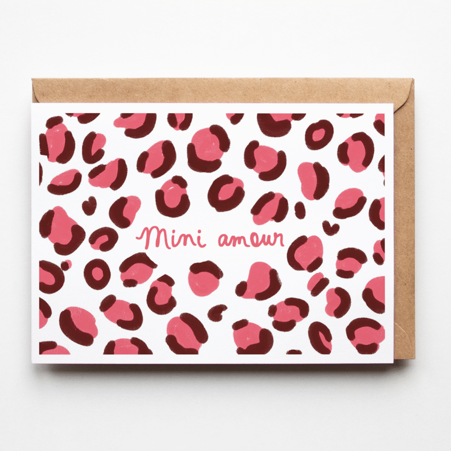 Carte naissance leopard mini amour