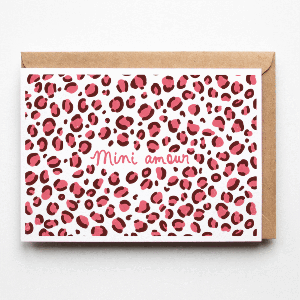 Carte naissance leopard mini amour