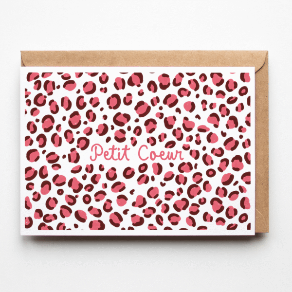 Carte naissance leopard petit coeur