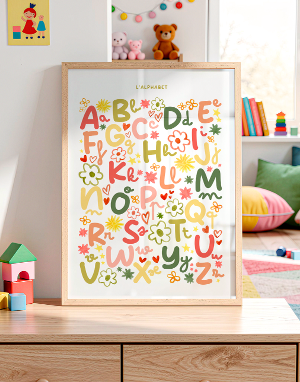 affiche alphabet pour décoration de chambre d'enfant