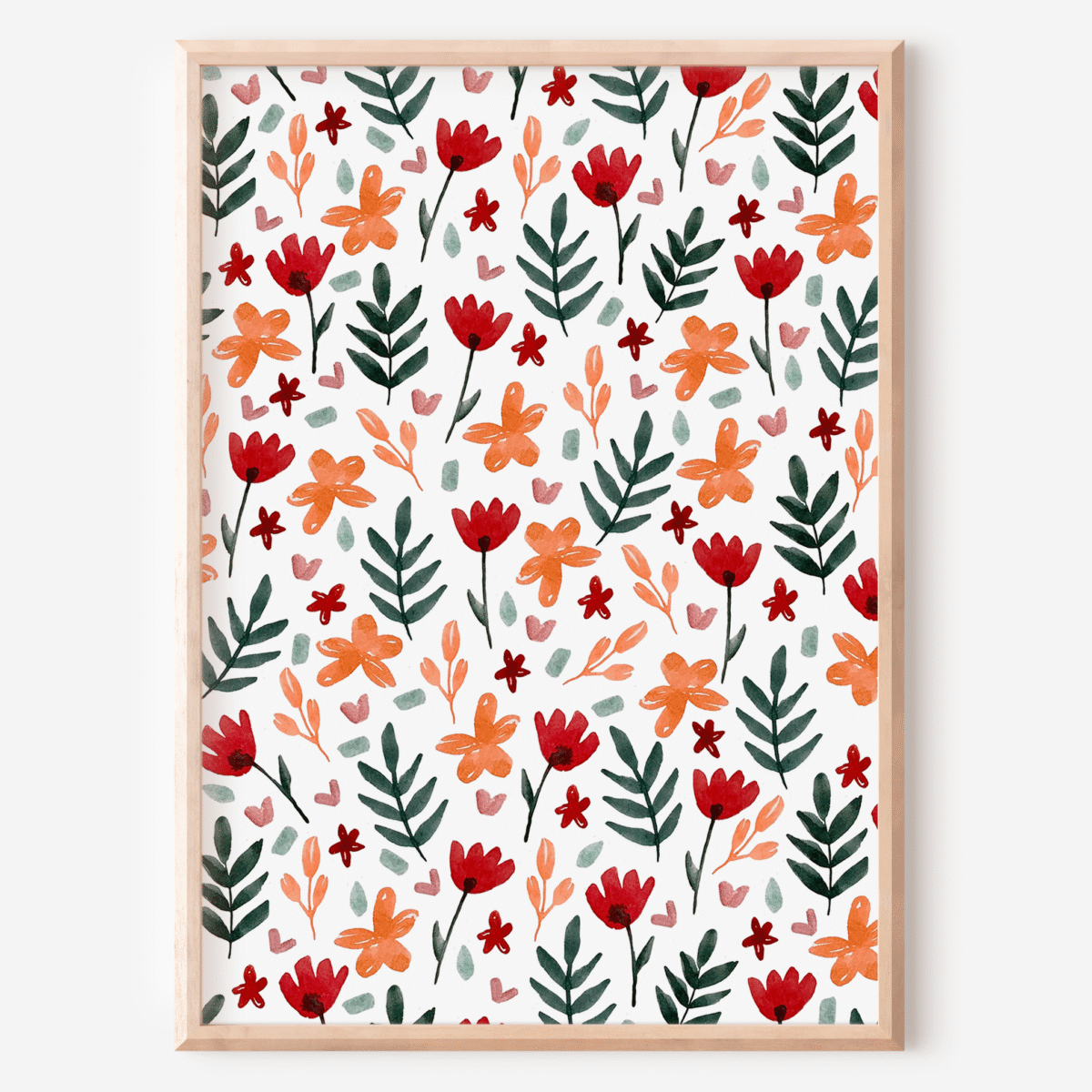 affiche fleurs de printemps aquarelle