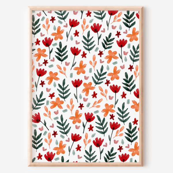 affiche fleurs de printemps aquarelle