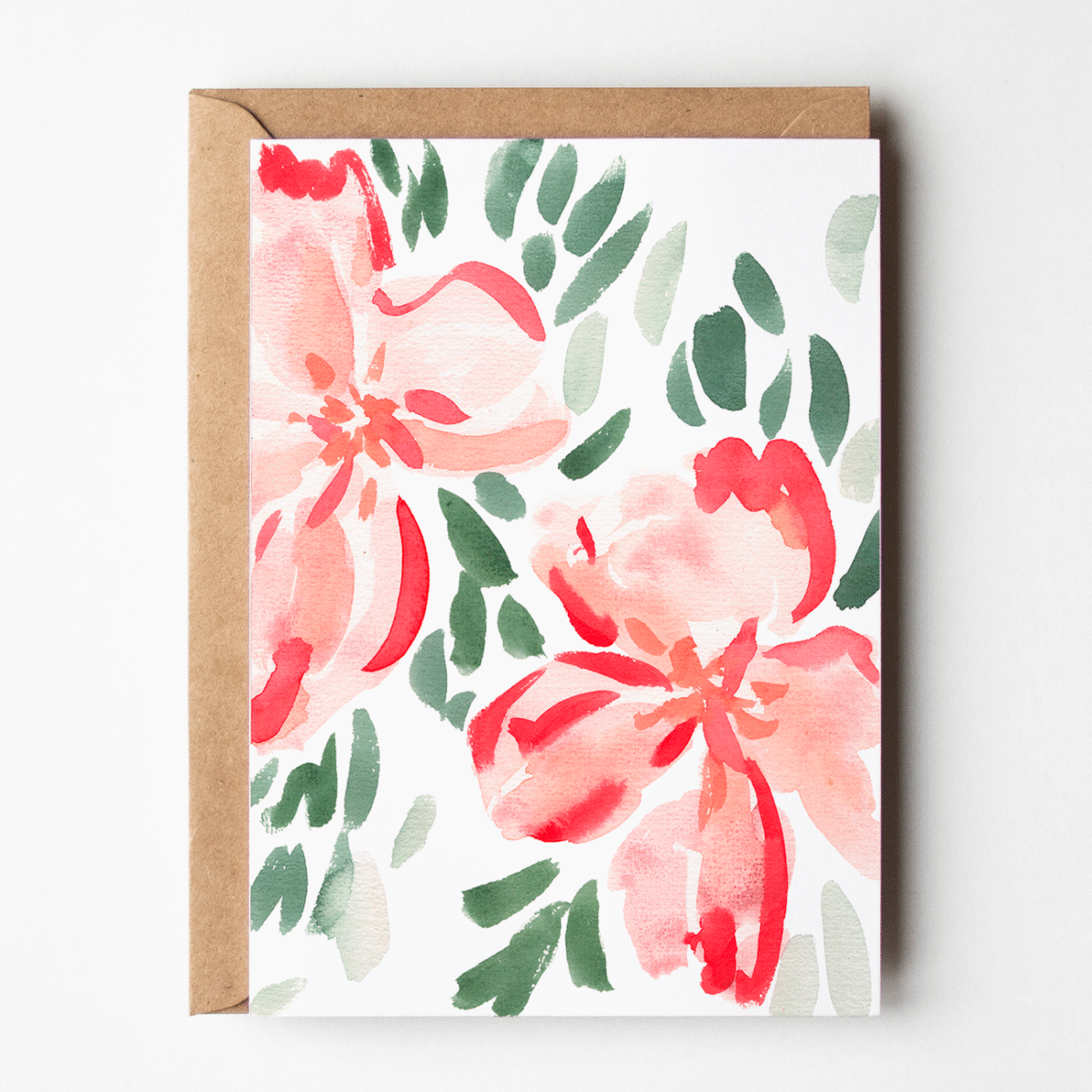 carte de fleurs en aquarelle