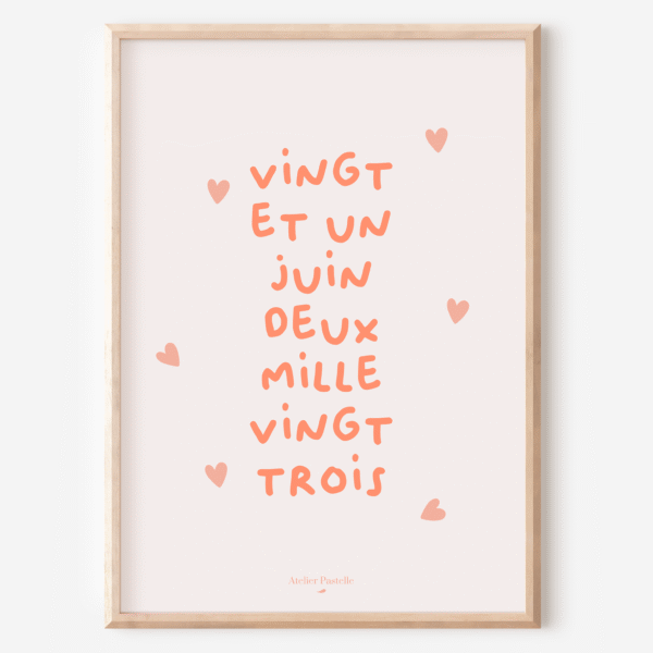affiche date naissance bébé