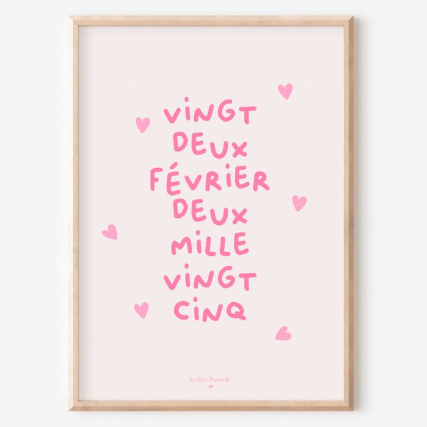affiche personnalisable date naissance enfant