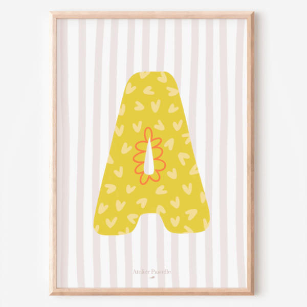 affiche enfant lettre A