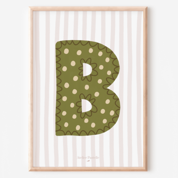 affiche cadeau de naissance initiale