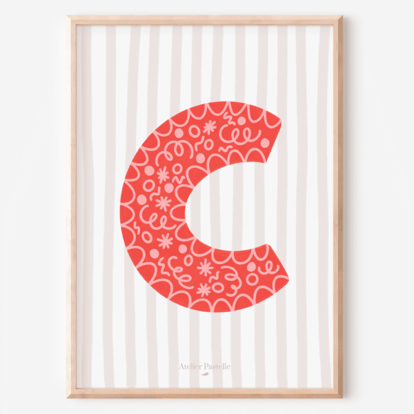 affiche enfant lettre c