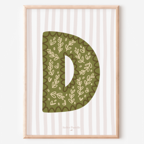 affiche chambre enfant lettre d