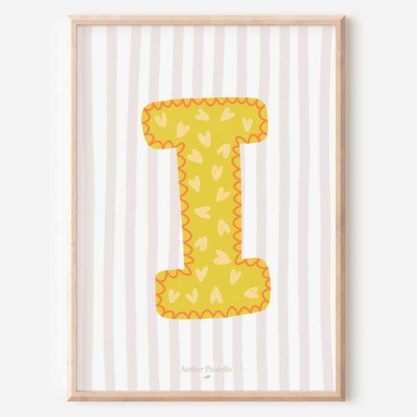 affiche enfant lettre I