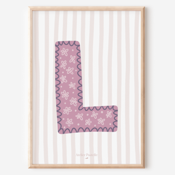 affiche enfant lettre L