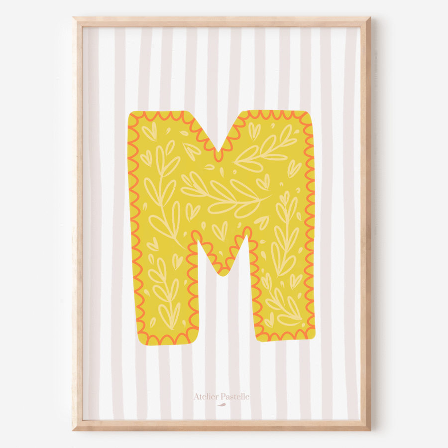 affiche lettre M pour enfant